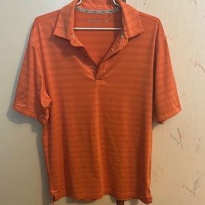 Walter Hagen Orange Polo Shirt with Textured Pattern